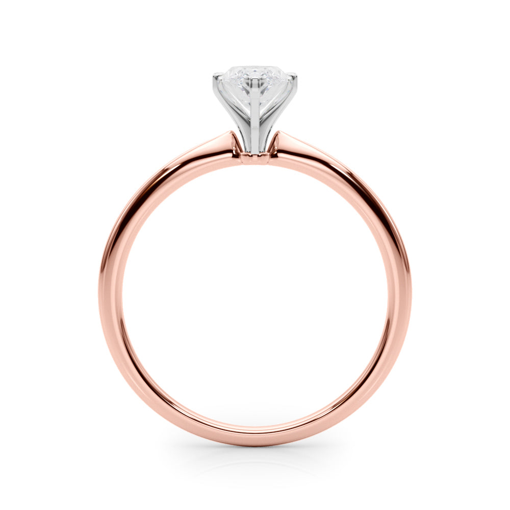 LUMEO Marquise Solitaire Diamond Engagement Ring Side View in 18k Solid Rose Gold 