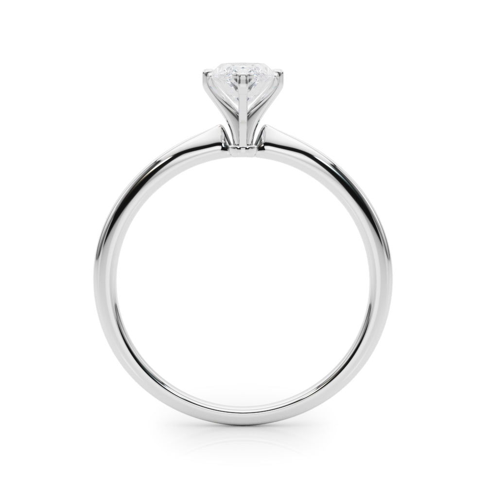 LUMEO Marquise Solitaire Diamond Engagement Ring Side View in Platinum 