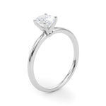 LUMEO Oval Solitaire Diamond Engagement Ring Angle View in Platinum 
