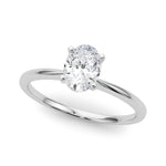 LUMEO Oval Solitaire Diamond Engagement Ring Front View in Platinum 