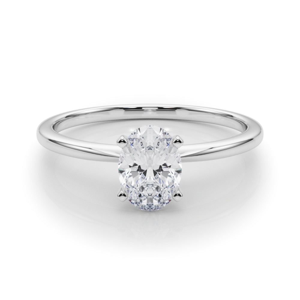 LUMEO Oval Solitaire Diamond Engagement Ring Set in Platinum 