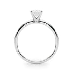 LUMEO Oval Solitaire Diamond Engagement Ring Side View in Platinum 