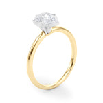 LUMEO Pear Solitaire Diamond Engagement Ring Angle View in 18k Solid Yellow Gold 