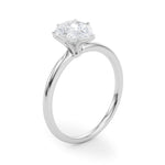 LUMEO Pear Solitaire Diamond Engagement Ring Angle View in Platinum 