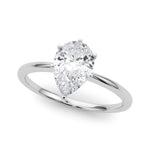 LUMEO Pear Solitaire Diamond Engagement Ring Front View in Platinum 