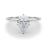 LUMEO Pear Solitaire Diamond Engagement Ring Set in Platinum 