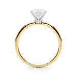 LUMEO Pear Solitaire Diamond Engagement Ring Side View in 18k Solid Yellow Gold 