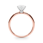 LUMEO Pear Solitaire Diamond Engagement Ring Side View in 18k Solid Rose Gold 