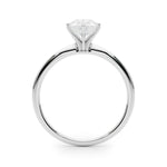 LUMEO Pear Solitaire Diamond Engagement Ring Side View in Platinum 