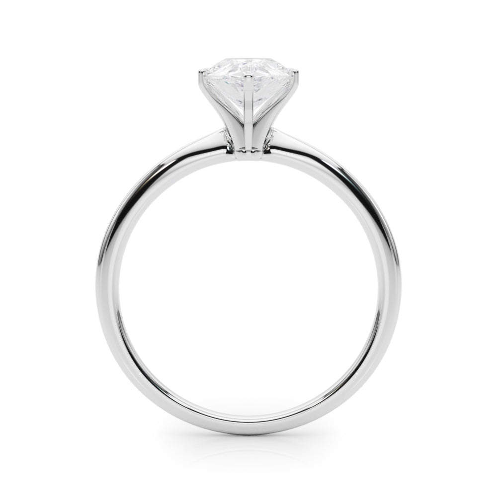 LUMEO Pear Solitaire Diamond Engagement Ring Side View in Platinum 