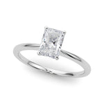 LUMEO Radiant Solitaire Diamond Engagement Ring Front View in Platinum 