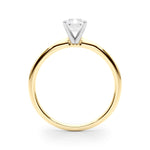 LUMEO Radiant Solitaire Diamond Engagement Ring Side View in 18k Solid Yellow Gold 