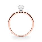 LUMEO Radiant Solitaire Diamond Engagement Ring Side View in 18k Solid Rose Gold 