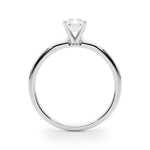 LUMEO Radiant Solitaire Diamond Engagement Ring Side View in Platinum 