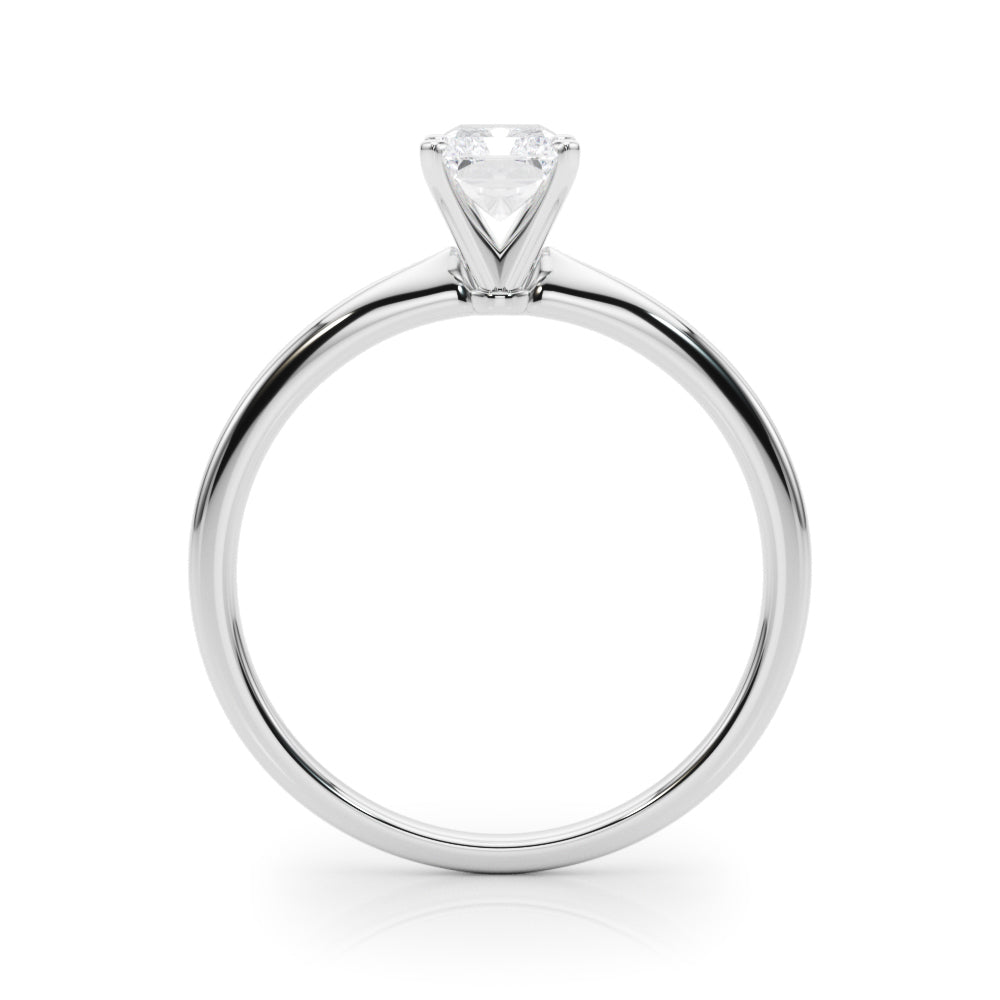 LUMEO Radiant Solitaire Diamond Engagement Ring Side View in Platinum 