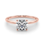 LUMEO Round Solitaire Diamond Engagement Ring Set in 18k Solid Rose Gold 