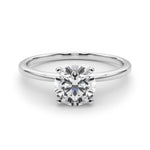 LUMEO Round Solitaire Diamond Engagement Ring Set in Platinum 