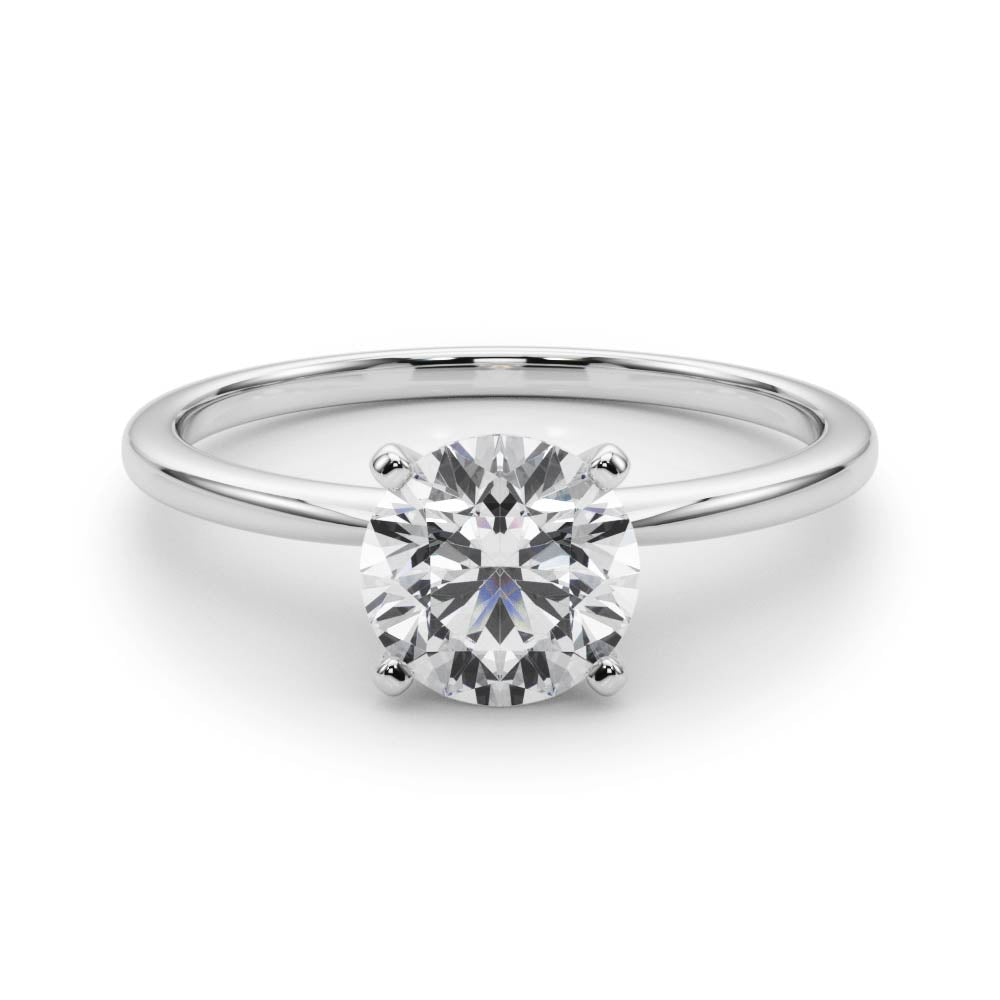 LUMEO Round Solitaire Diamond Engagement Ring Set in Platinum 