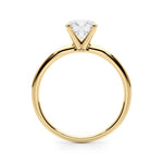 LUMEO Round Solitaire Diamond Engagement Ring Side View in 18k Solid Yellow Gold 