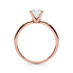 LUMEO Round Solitaire Diamond Engagement Ring Side View in 18k Solid Rose Gold 