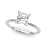 LUMEO Princess Solitaire Diamond Engagement Ring Front View in Platinum 