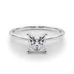 LUMEO Princess Solitaire Diamond Engagement Ring Set in Platinum 