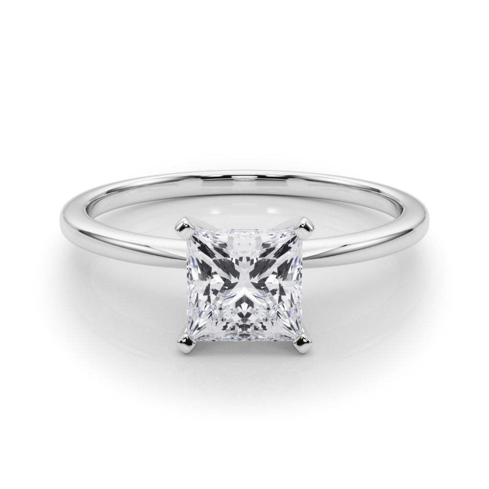 LUMEO Princess Solitaire Diamond Engagement Ring Set in Platinum 