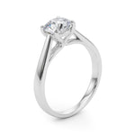 LUMEO Round Solitaire Diamond Engagement Ring Angle View in Platinum 