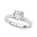 LUMEO Round Solitaire Diamond Engagement Ring Front View in Platinum 