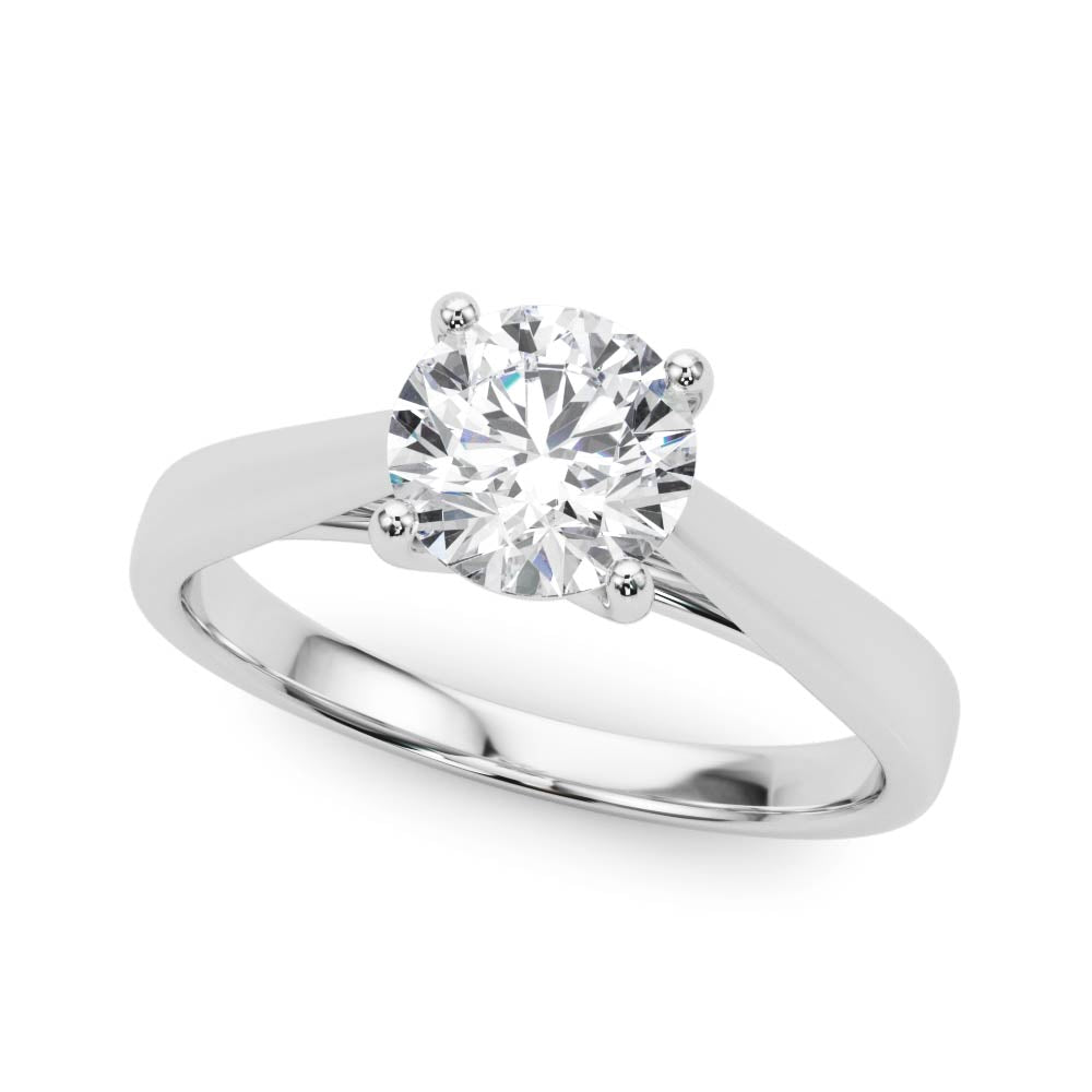 LUMEO Round Solitaire Diamond Engagement Ring Front View in Platinum 