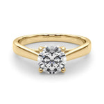 LUMEO Round Solitaire Diamond Engagement Ring Set in 18k Solid Yellow Gold 