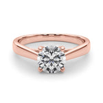 LUMEO Round Solitaire Diamond Engagement Ring Set in 18k Solid Rose Gold 
