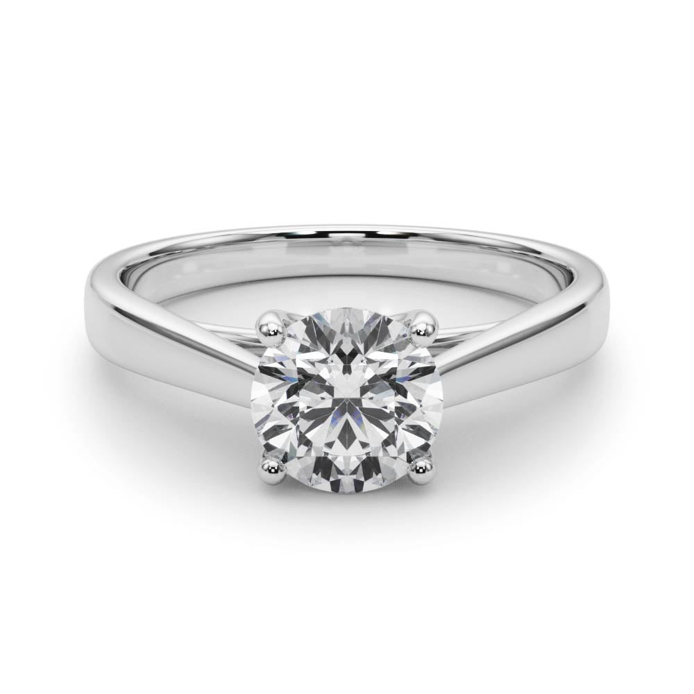 LUMEO Round Solitaire Diamond Engagement Ring Set in Platinum 