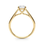 LUMEO Round Solitaire Diamond Engagement Ring Side View in 18k Solid Yellow Gold 