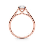 LUMEO Round Solitaire Diamond Engagement Ring Side View in 18k Solid Rose Gold 