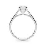 LUMEO Round Solitaire Diamond Engagement Ring Side View in Platinum 