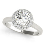 LUMEO Round Halo Diamond Engagement Ring Front View in Platinum 