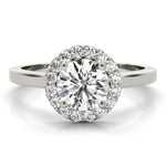 LUMEO Round Halo Diamond Engagement Ring Set in Platinum 