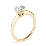 LUMEO Round Solitaire Diamond Engagement Ring Angle View in 18k Solid Yellow Gold 