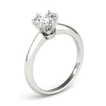 LUMEO Round Solitaire Diamond Engagement Ring Angle View in Platinum 