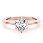 LUMEO Round Solitaire Diamond Engagement Ring Set in 18k Solid Rose Gold 