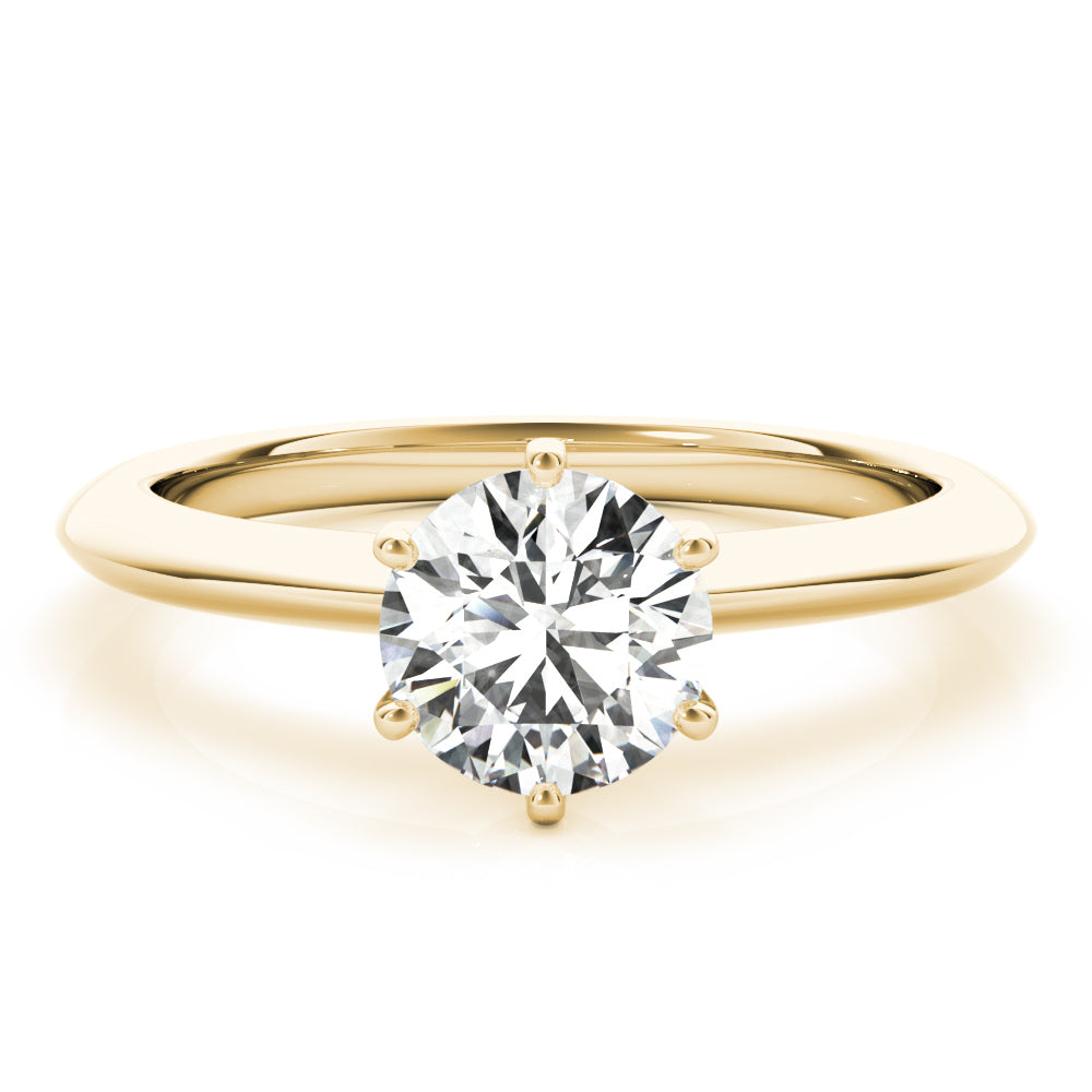 LUMEO Round Solitaire Diamond Engagement Ring Set in 18k Solid Yellow Gold 