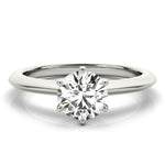 LUMEO Round Solitaire Diamond Engagement Ring Set in Platinum 