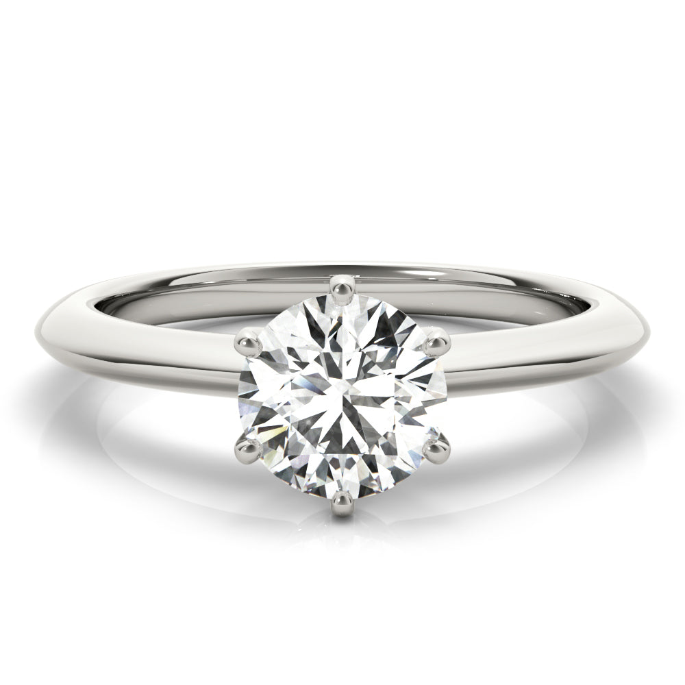 LUMEO Round Solitaire Diamond Engagement Ring Set in Platinum 