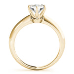 LUMEO Round Solitaire Diamond Engagement Ring Side View in 18k Solid Yellow Gold 