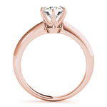 LUMEO Round Solitaire Diamond Engagement Ring Side View in 18k Solid Rose Gold 