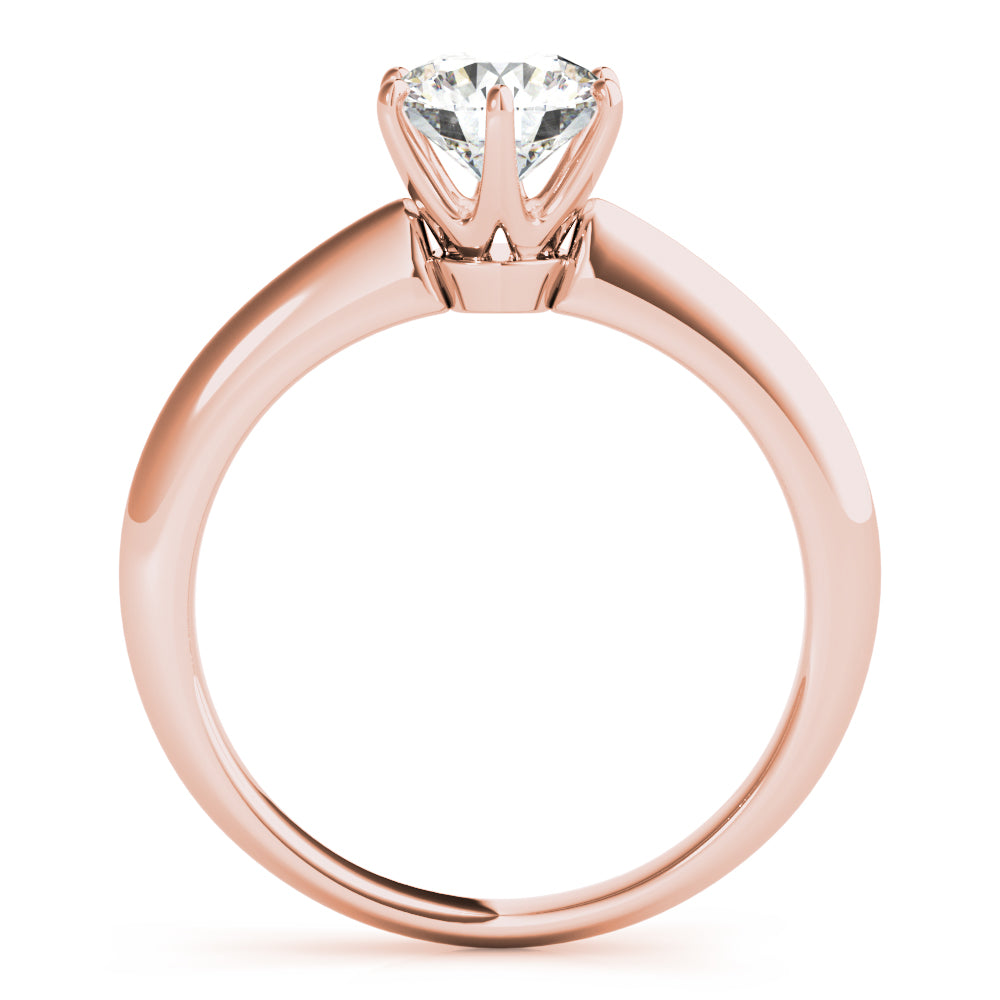 LUMEO Round Solitaire Diamond Engagement Ring Side View in 18k Solid Rose Gold 