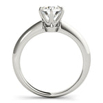 LUMEO Round Solitaire Diamond Engagement Ring Side View in Platinum 