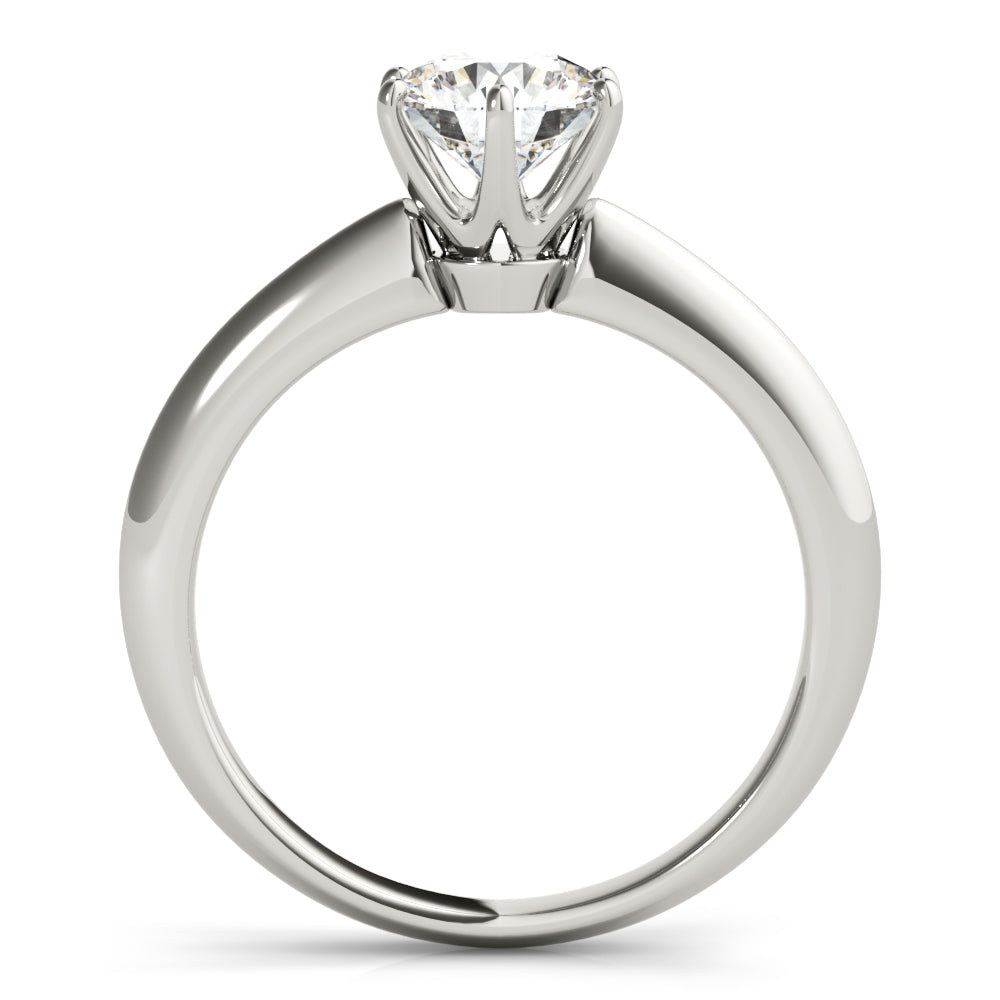 LUMEO Round Solitaire Diamond Engagement Ring Side View in Platinum 