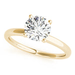 LUMEO Round Hidden Halo Diamond Engagement Ring Front View in 18k Solid Yellow Gold 